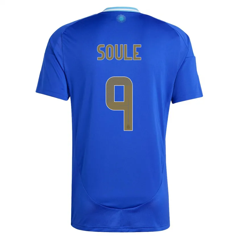 Danxen Heren Argentinië Matias Soule #9 Blauw Uitshirt Uittenue 24-26 T-Shirt