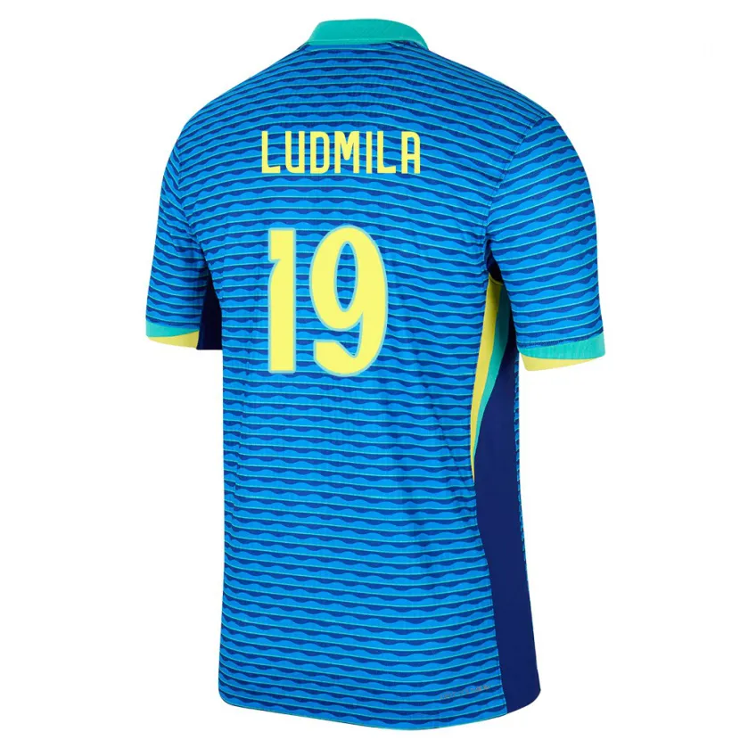 Danxen Heren Brazilië Ludmila #19 Blauw Uitshirt Uittenue 24-26 T-Shirt