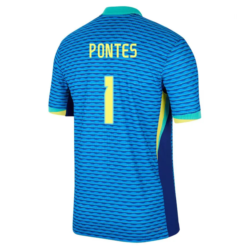 Danxen Heren Brazilië Mycael Pontes #1 Blauw Uitshirt Uittenue 24-26 T-Shirt