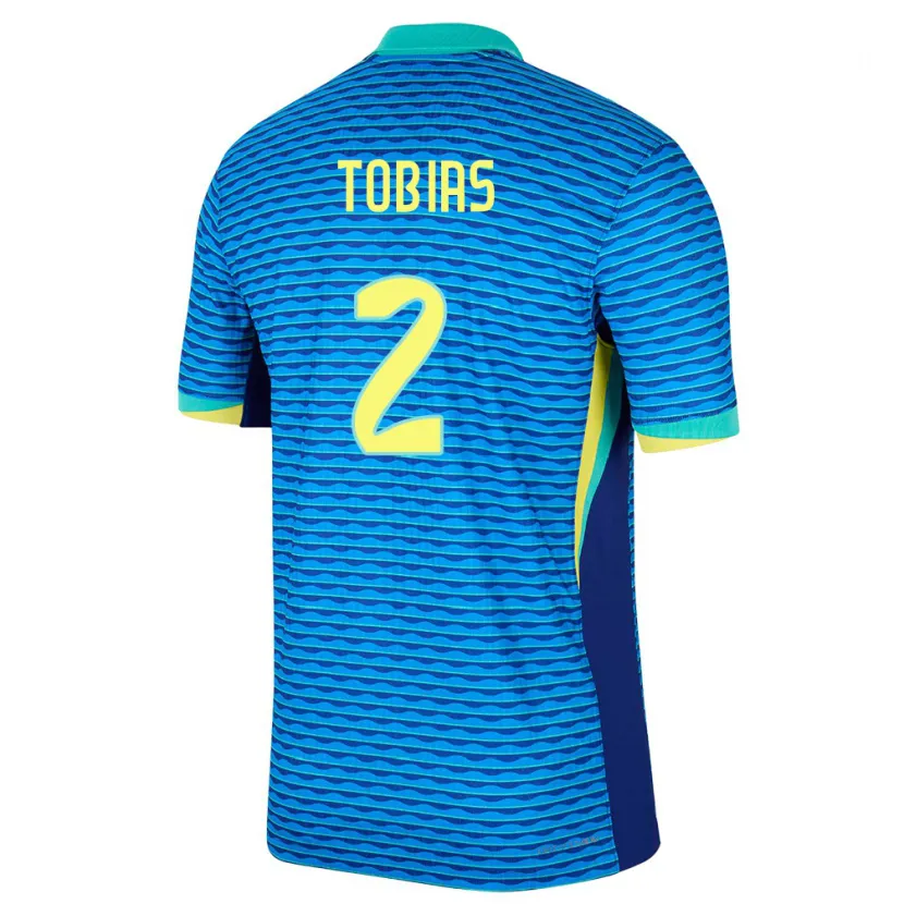 Danxen Heren Brazilië Vinicius Tobias #2 Blauw Uitshirt Uittenue 24-26 T-Shirt