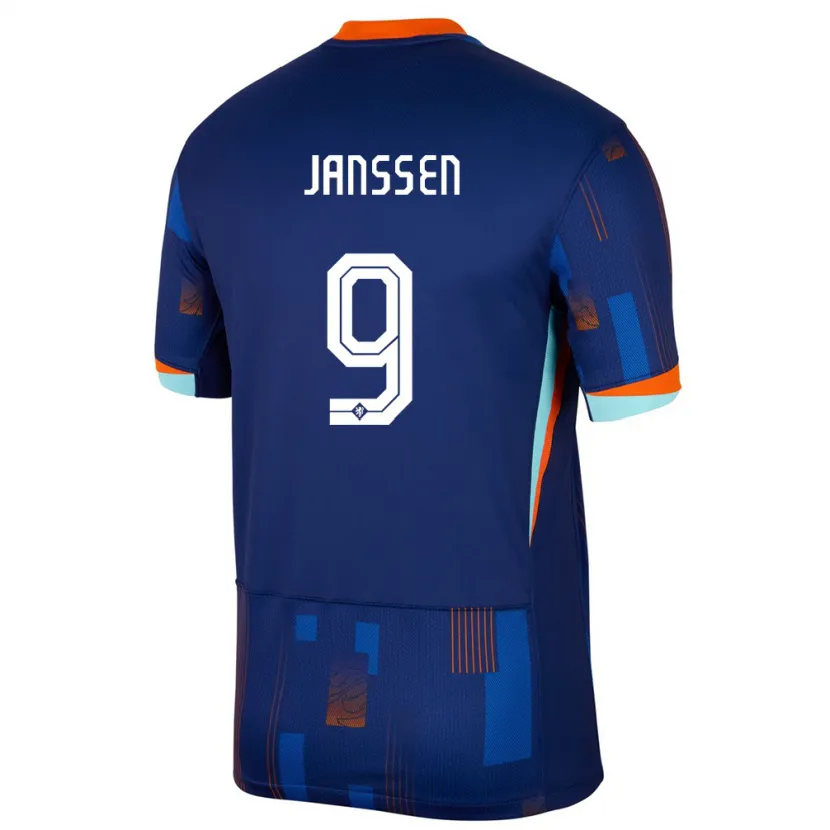 Danxen Heren Nederland Vincent Janssen #9 Blauw Uitshirt Uittenue 24-26 T-Shirt