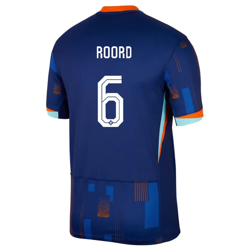 Danxen Heren Nederland Jill Roord #6 Blauw Uitshirt Uittenue 24-26 T-Shirt