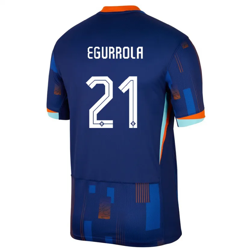 Danxen Heren Nederland Damaris Egurrola #21 Blauw Uitshirt Uittenue 24-26 T-Shirt