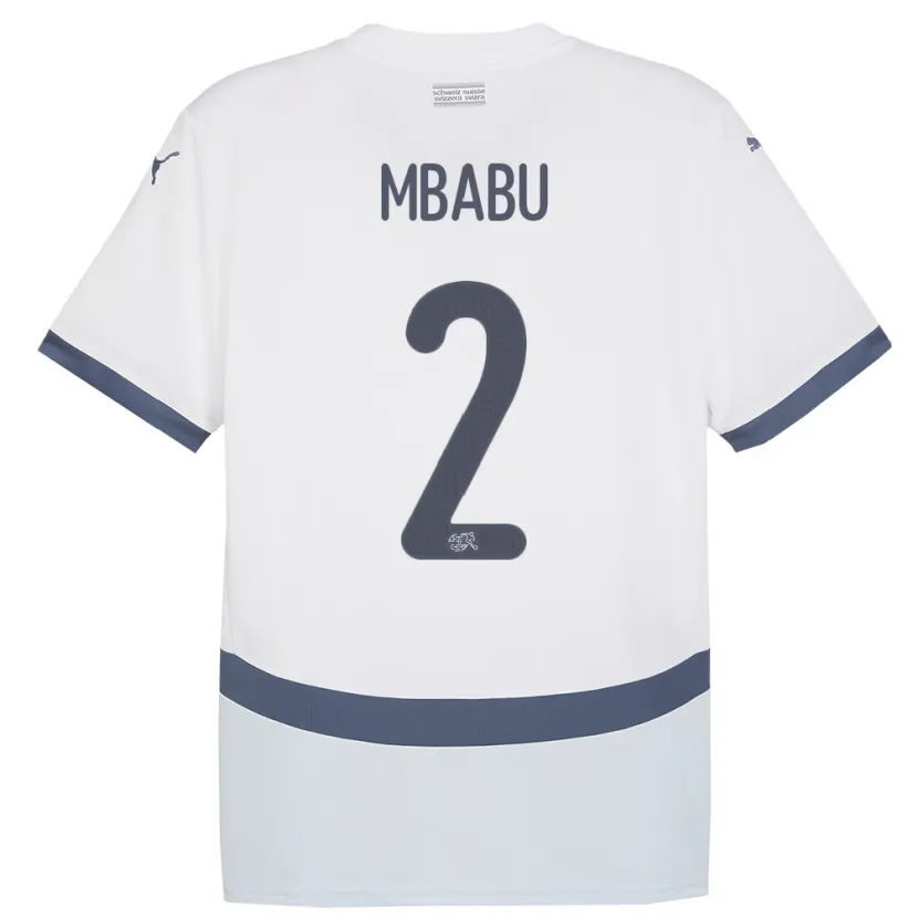 Danxen Heren Zwitserland Kevin Mbabu #2 Wit Uitshirt Uittenue 24-26 T-Shirt