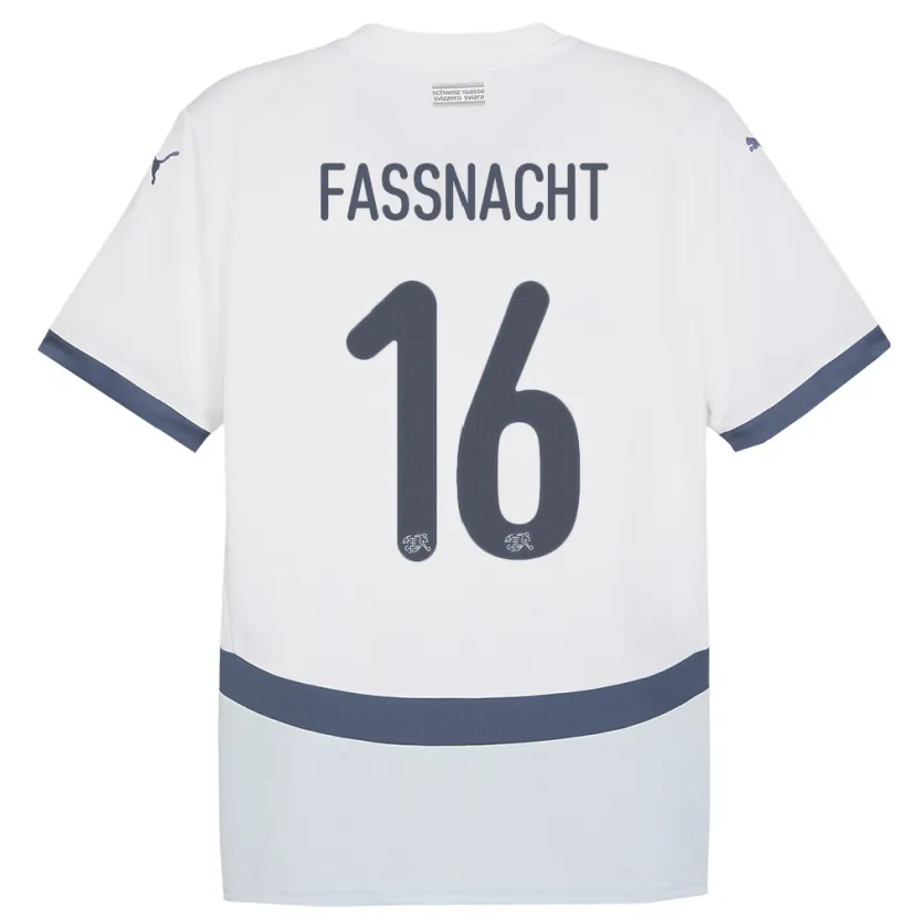 Danxen Heren Zwitserland Christian Fassnacht #16 Wit Uitshirt Uittenue 24-26 T-Shirt