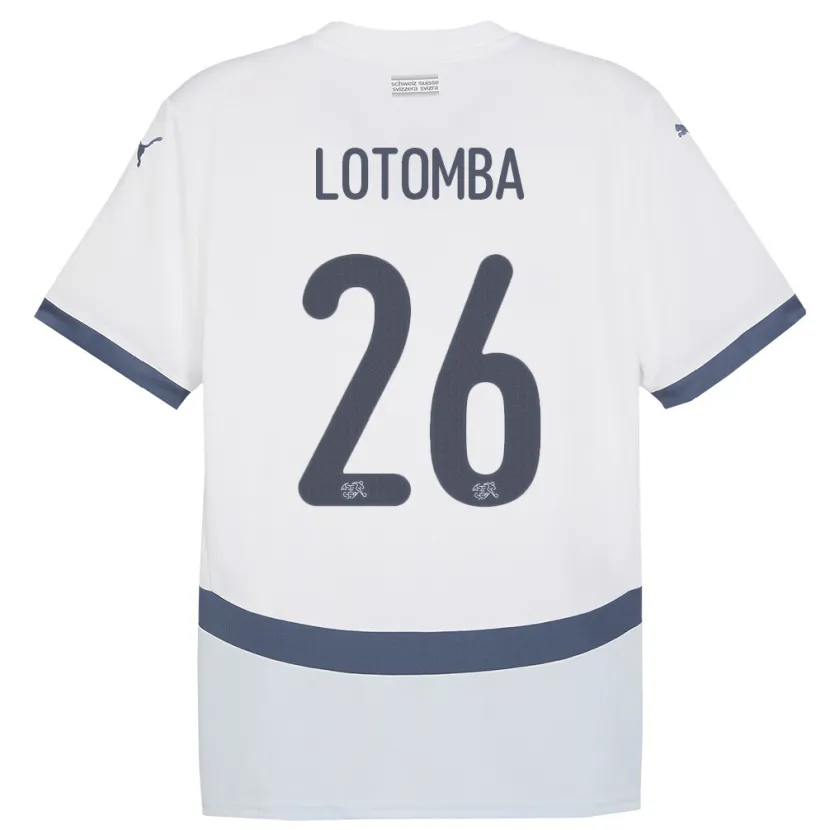 Danxen Heren Zwitserland Jordan Lotomba #26 Wit Uitshirt Uittenue 24-26 T-Shirt