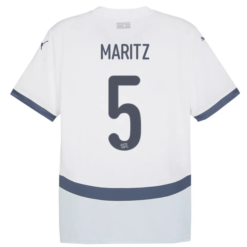Danxen Heren Zwitserland Noelle Maritz #5 Wit Uitshirt Uittenue 24-26 T-Shirt