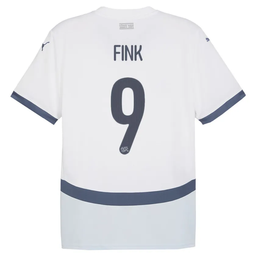 Danxen Heren Zwitserland Bradley Fink #9 Wit Uitshirt Uittenue 24-26 T-Shirt