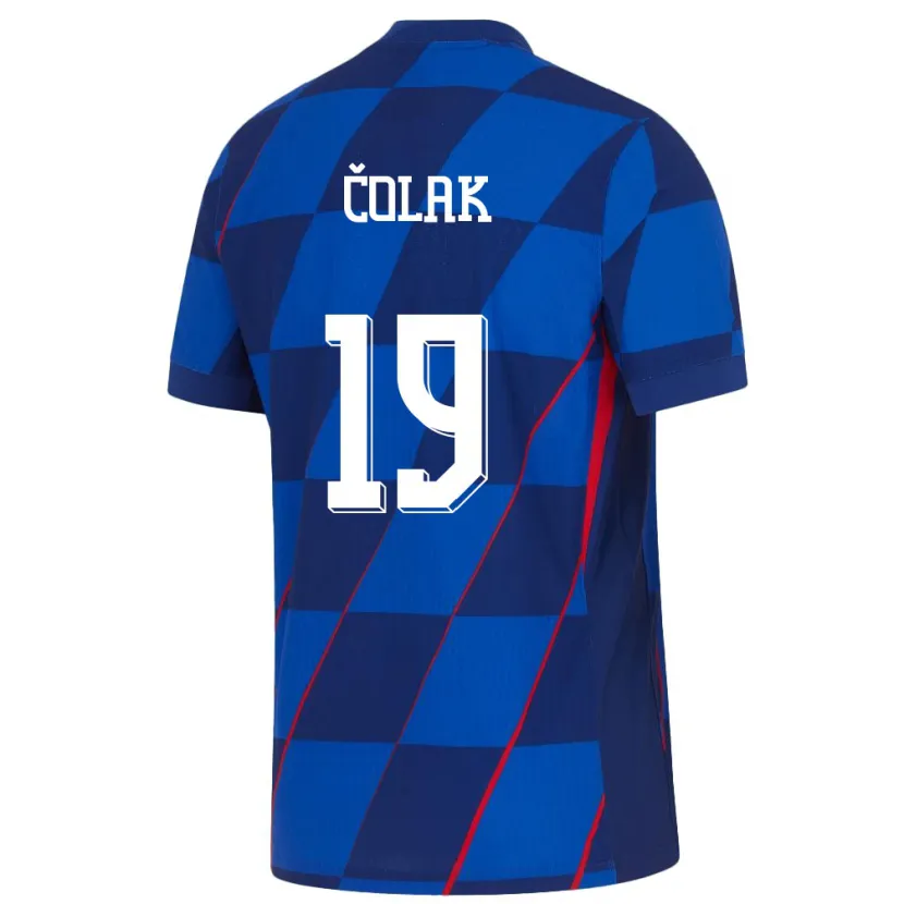 Danxen Heren Kroatië Antonio Colak #19 Blauw Uitshirt Uittenue 24-26 T-Shirt