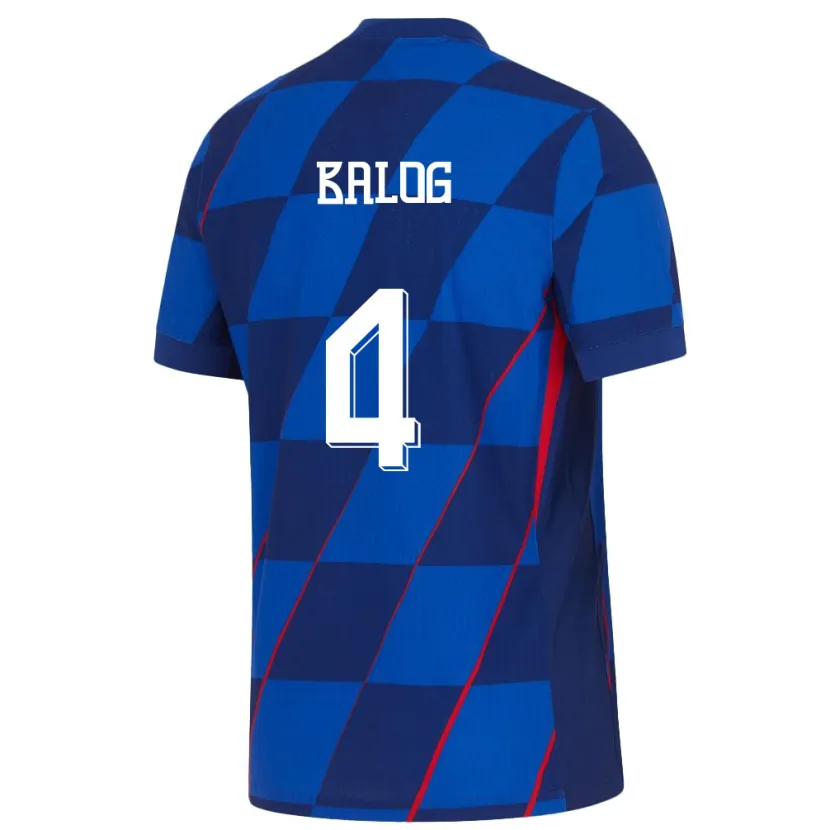 Danxen Heren Kroatië Leonarda Balog #4 Blauw Uitshirt Uittenue 24-26 T-Shirt