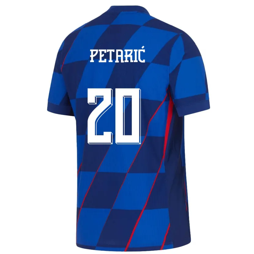 Danxen Heren Kroatië Nika Petaric #20 Blauw Uitshirt Uittenue 24-26 T-Shirt