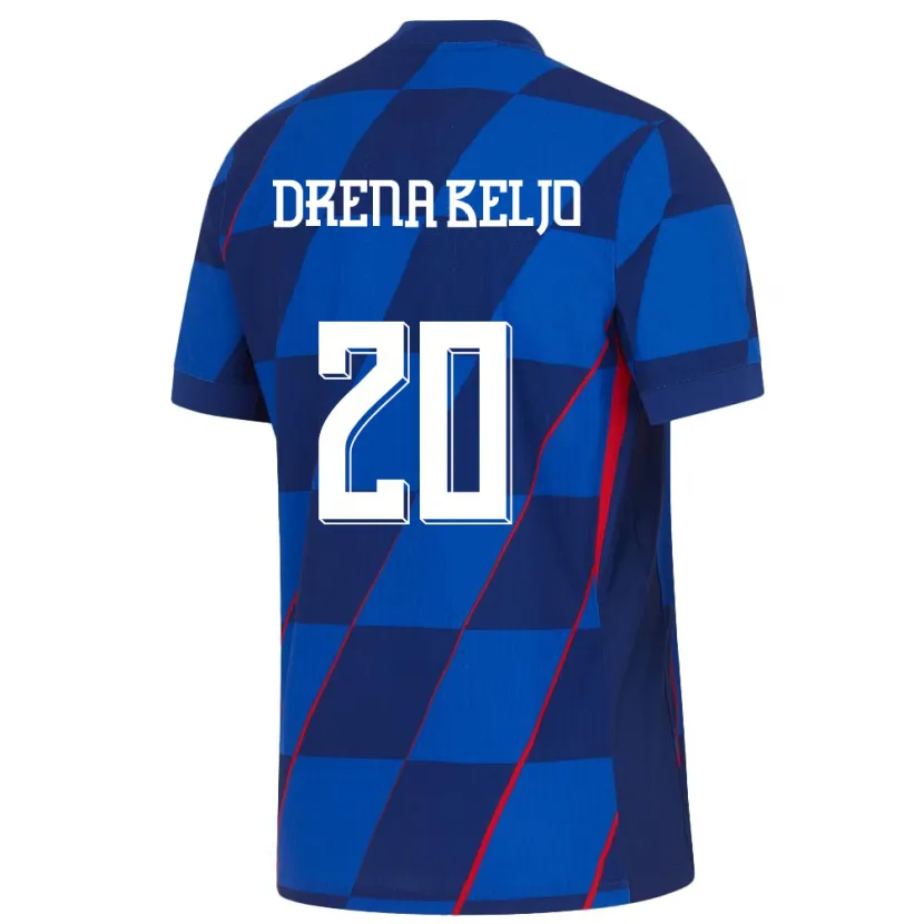 Danxen Heren Kroatië Dion Drena Beljo #20 Blauw Uitshirt Uittenue 24-26 T-Shirt