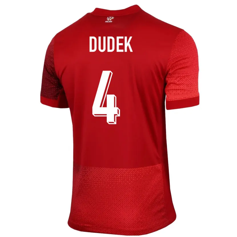 Danxen Heren Polen Paulina Dudek #4 Rood Uitshirt Uittenue 24-26 T-Shirt