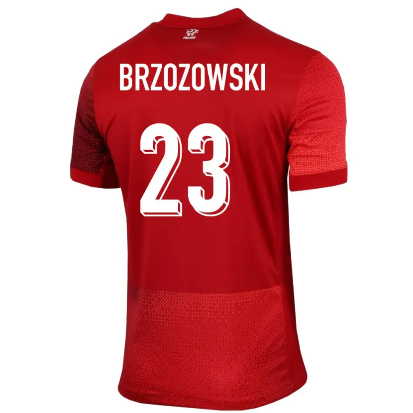 Danxen Heren Polen Milosz Brzozowski #23 Rood Uitshirt Uittenue 24-26 T-Shirt