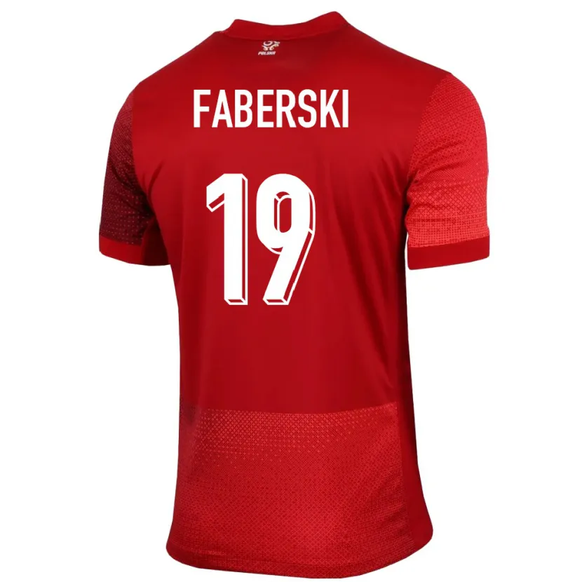 Danxen Heren Polen Jan Faberski #19 Rood Uitshirt Uittenue 24-26 T-Shirt