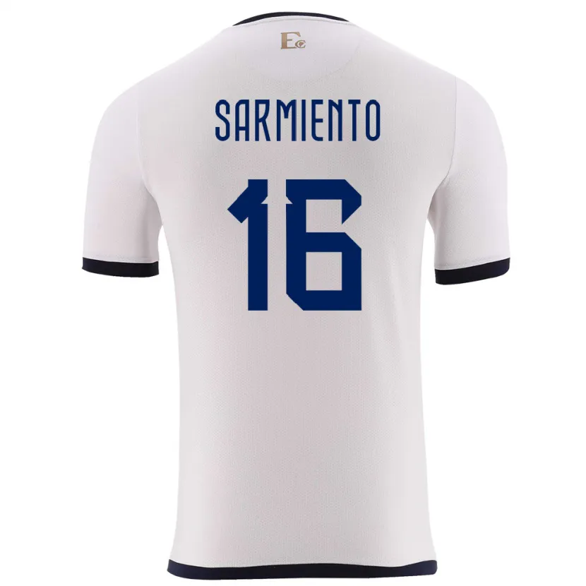 Danxen Heren Ecuador Jeremy Sarmiento #16 Wit Uitshirt Uittenue 24-26 T-Shirt