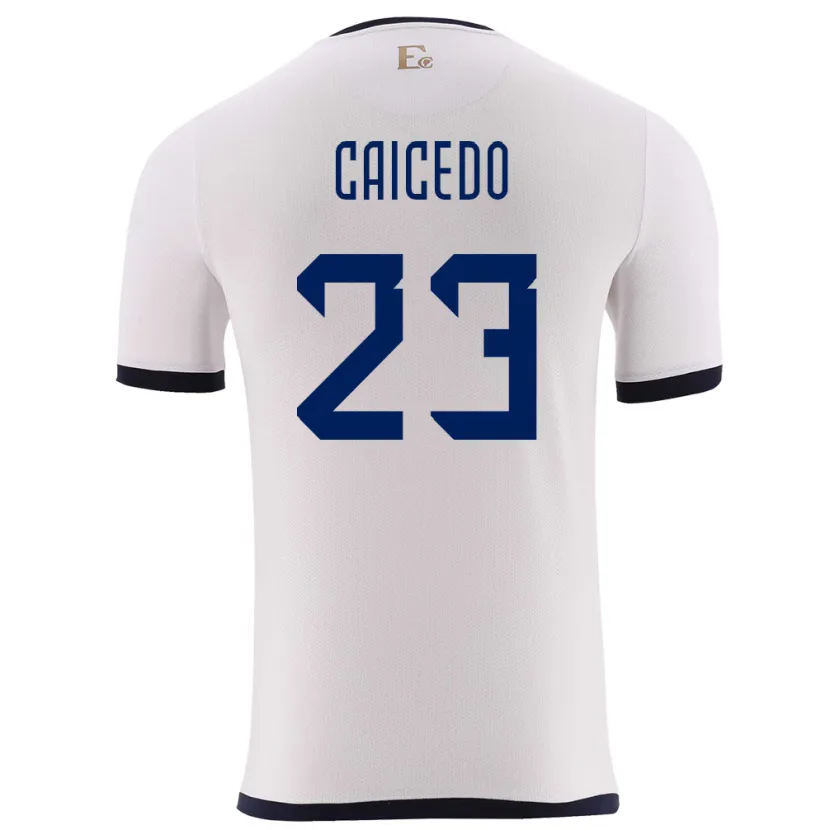 Danxen Heren Ecuador Moises Caicedo #23 Wit Uitshirt Uittenue 24-26 T-Shirt