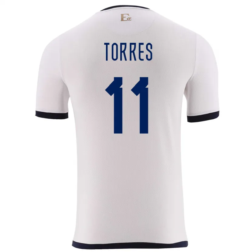Danxen Heren Ecuador Ambar Torres #11 Wit Uitshirt Uittenue 24-26 T-Shirt
