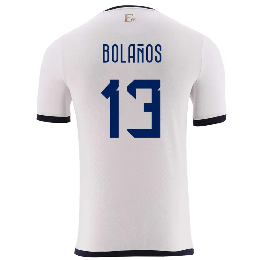 Danxen Heren Ecuador Nayely Bolanos #13 Wit Uitshirt Uittenue 24-26 T-Shirt