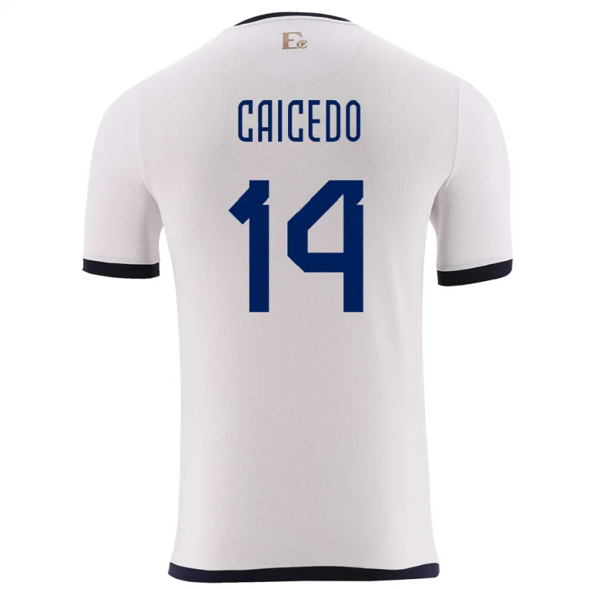 Danxen Heren Ecuador Carina Caicedo #14 Wit Uitshirt Uittenue 24-26 T-Shirt
