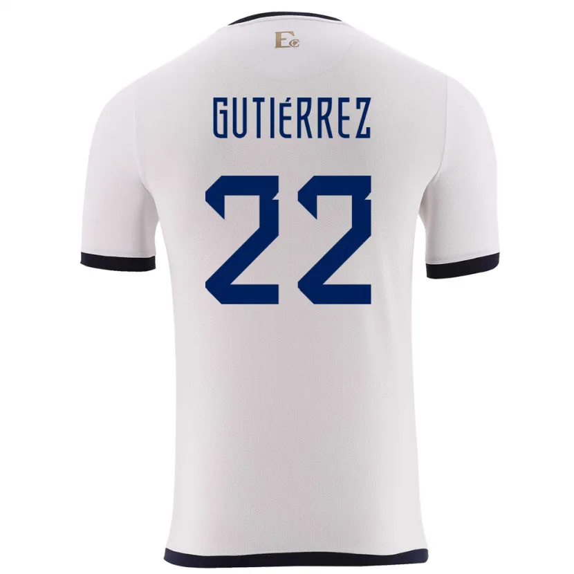 Danxen Heren Ecuador Melanie Gutierrez #22 Wit Uitshirt Uittenue 24-26 T-Shirt