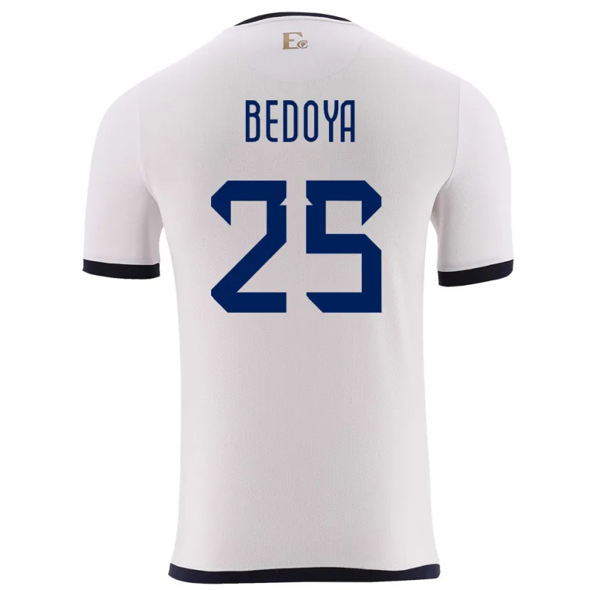 Danxen Heren Ecuador Jaydah Bedoya #25 Wit Uitshirt Uittenue 24-26 T-Shirt