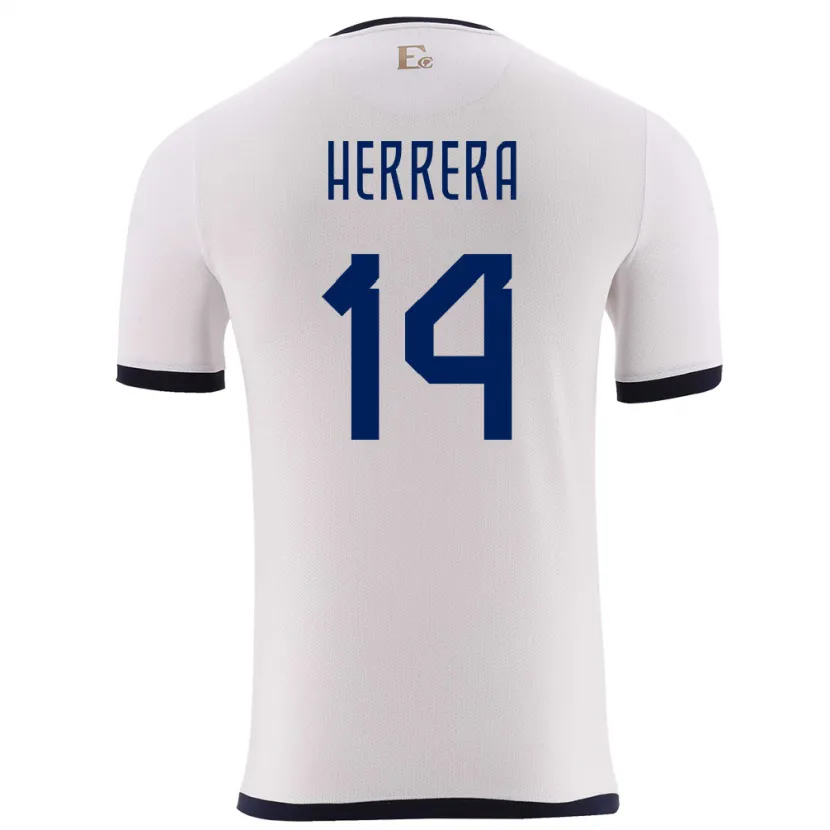 Danxen Heren Ecuador Orlando Herrera #14 Wit Uitshirt Uittenue 24-26 T-Shirt