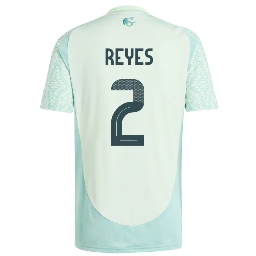 Danxen Heren Mexico Luis Reyes #2 Linnen Groen Uitshirt Uittenue 24-26 T-Shirt