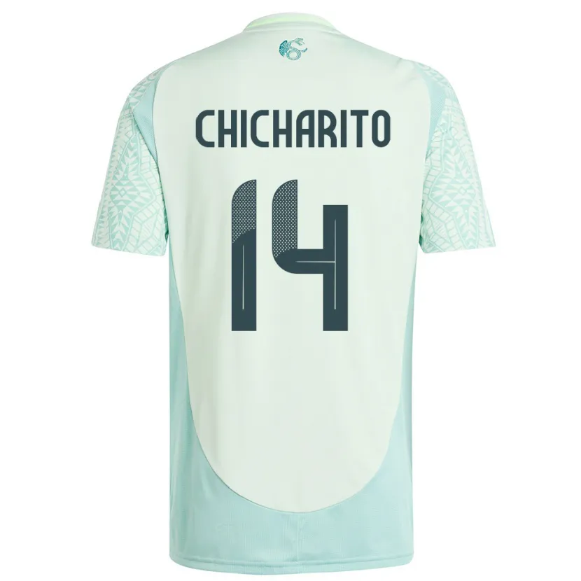Danxen Heren Mexico Chicharito #14 Linnen Groen Uitshirt Uittenue 24-26 T-Shirt