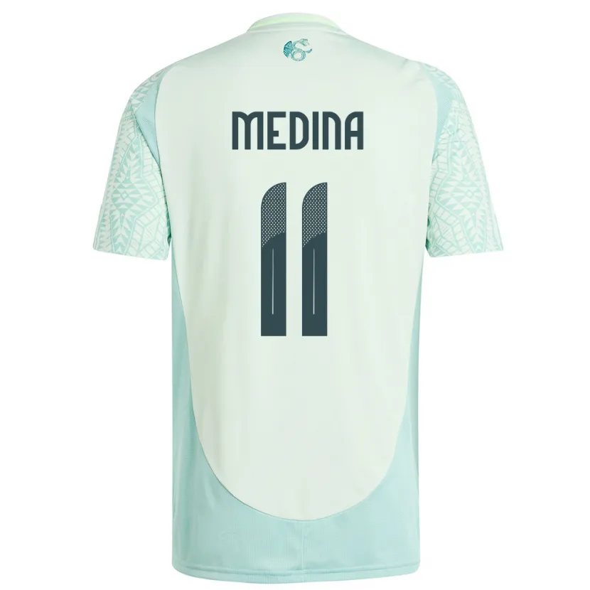 Danxen Heren Mexico Diego Medina #11 Linnen Groen Uitshirt Uittenue 24-26 T-Shirt