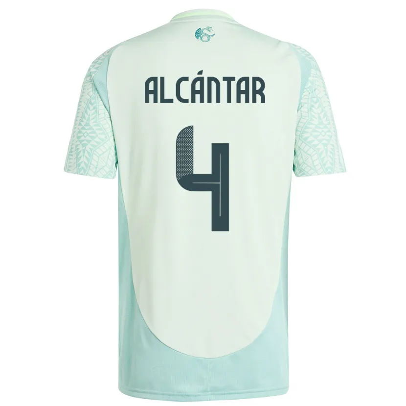 Danxen Heren Mexico Jesus Alcantar #4 Linnen Groen Uitshirt Uittenue 24-26 T-Shirt