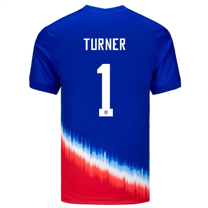 Danxen Heren Verenigde Staten Matt Turner #1 Blauw Uitshirt Uittenue 24-26 T-Shirt