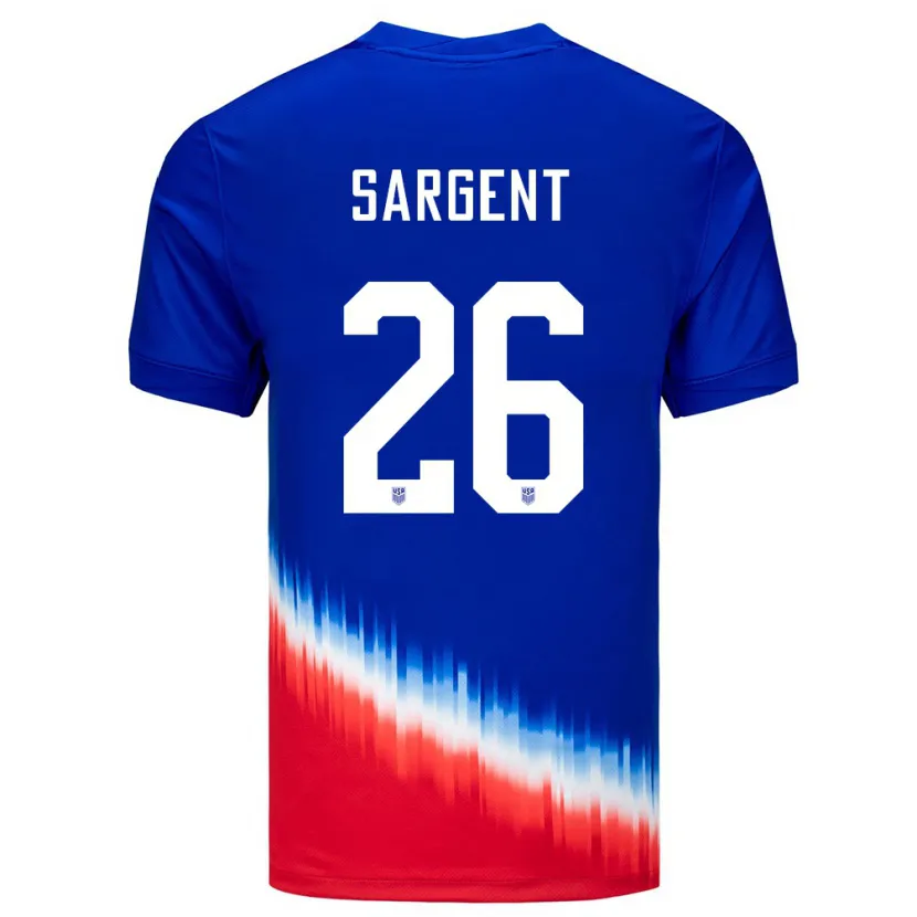 Danxen Heren Verenigde Staten Josh Sargent #26 Blauw Uitshirt Uittenue 24-26 T-Shirt