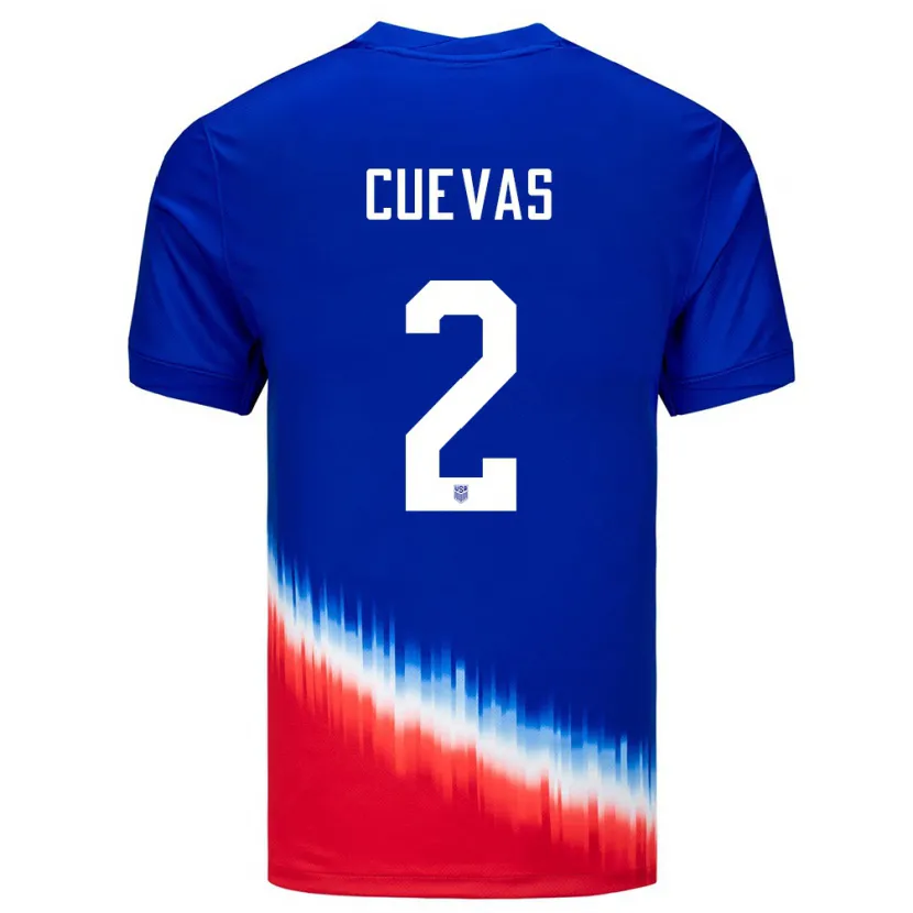 Danxen Heren Verenigde Staten Mauricio Cuevas #2 Blauw Uitshirt Uittenue 24-26 T-Shirt
