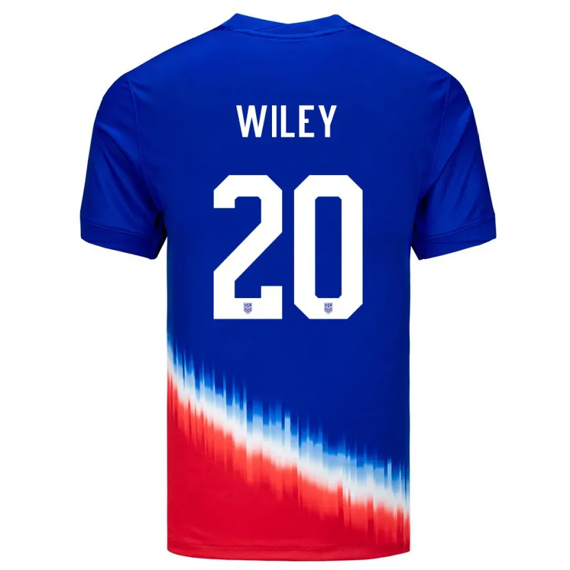 Danxen Heren Verenigde Staten Caleb Wiley #20 Blauw Uitshirt Uittenue 24-26 T-Shirt
