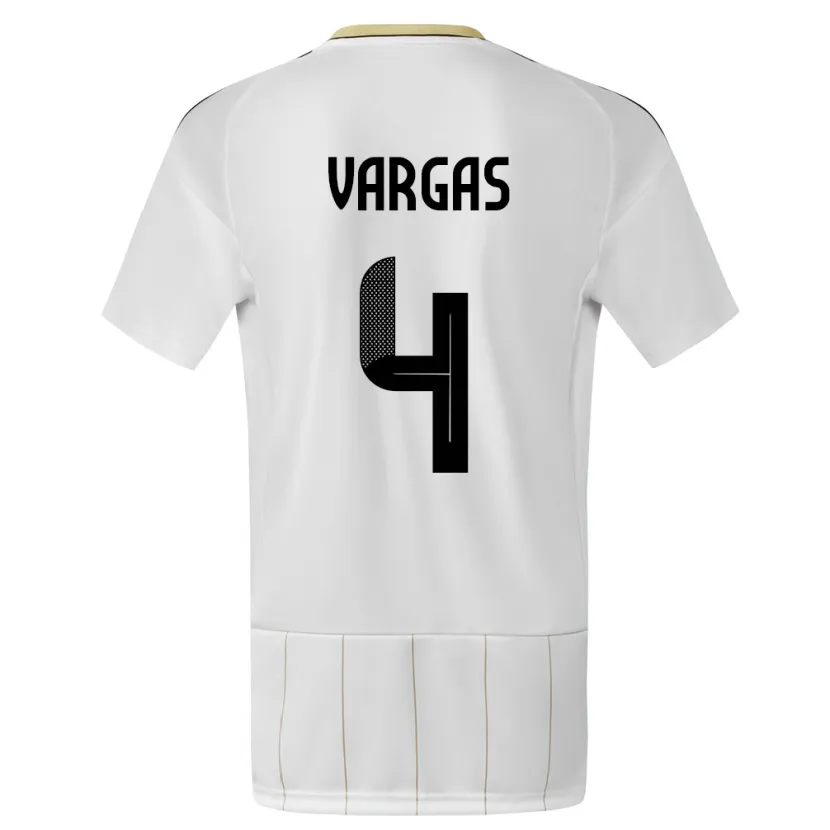 Danxen Heren Costa Rica Juan Pablo Vargas #4 Wit Uitshirt Uittenue 24-26 T-Shirt