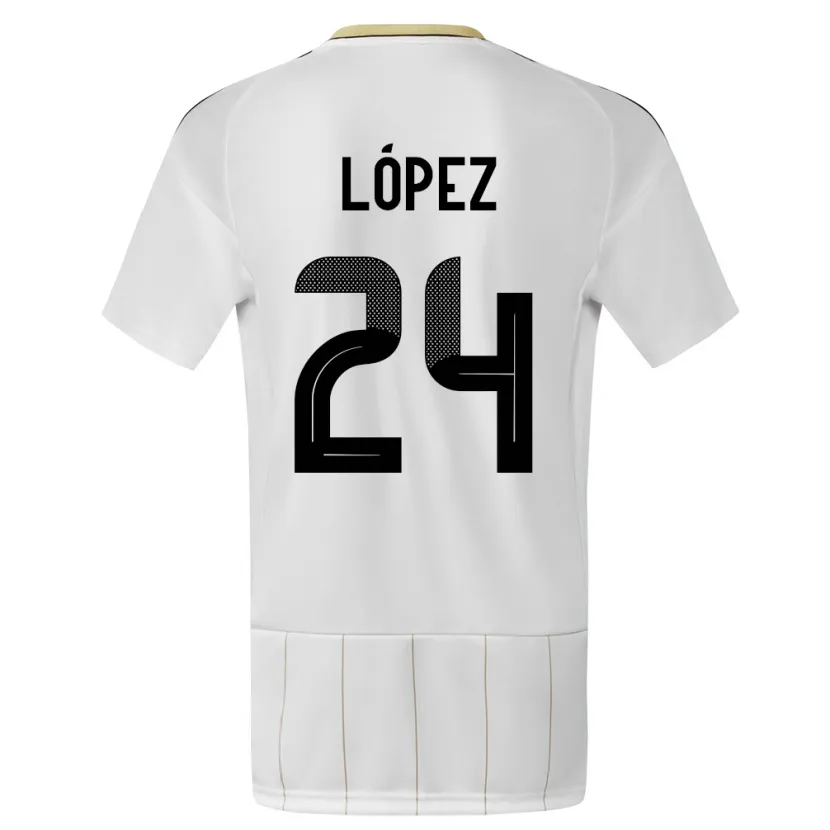 Danxen Heren Costa Rica Douglas Lopez #24 Wit Uitshirt Uittenue 24-26 T-Shirt