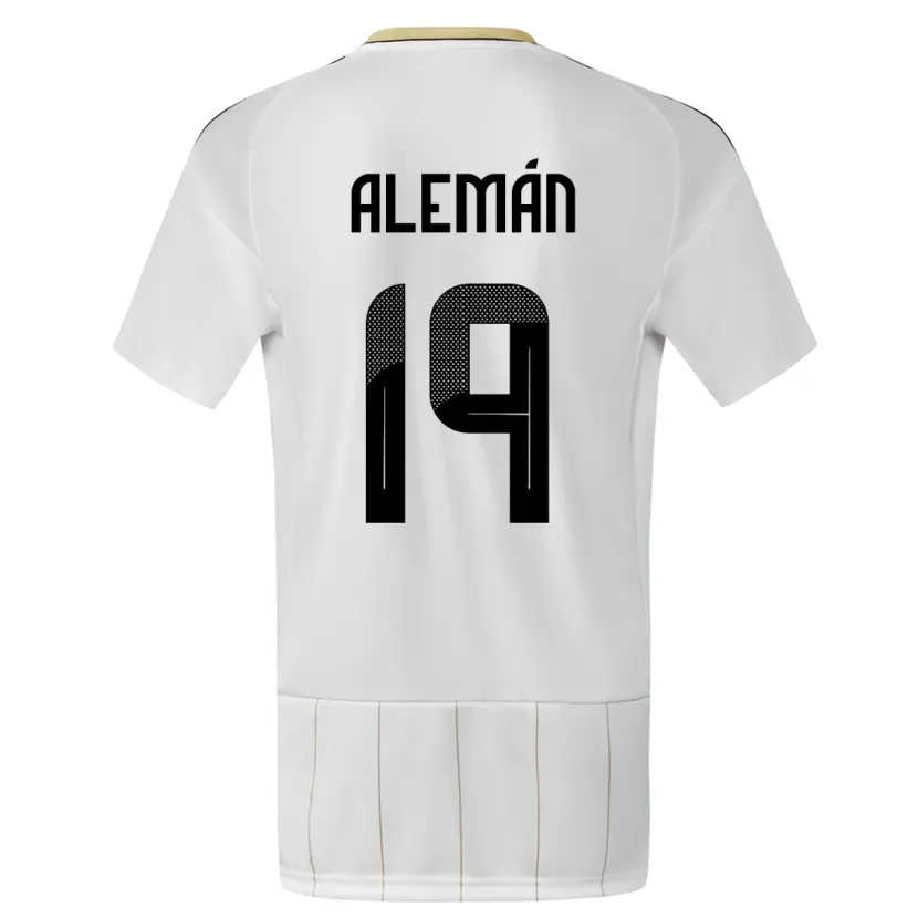 Danxen Heren Costa Rica Fabricio Aleman #19 Wit Uitshirt Uittenue 24-26 T-Shirt
