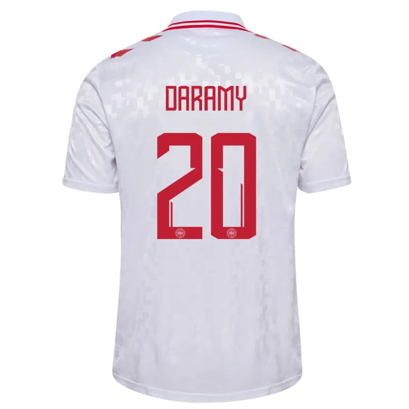 Danxen Heren Denemarken Mohamed Daramy #20 Wit Uitshirt Uittenue 24-26 T-Shirt
