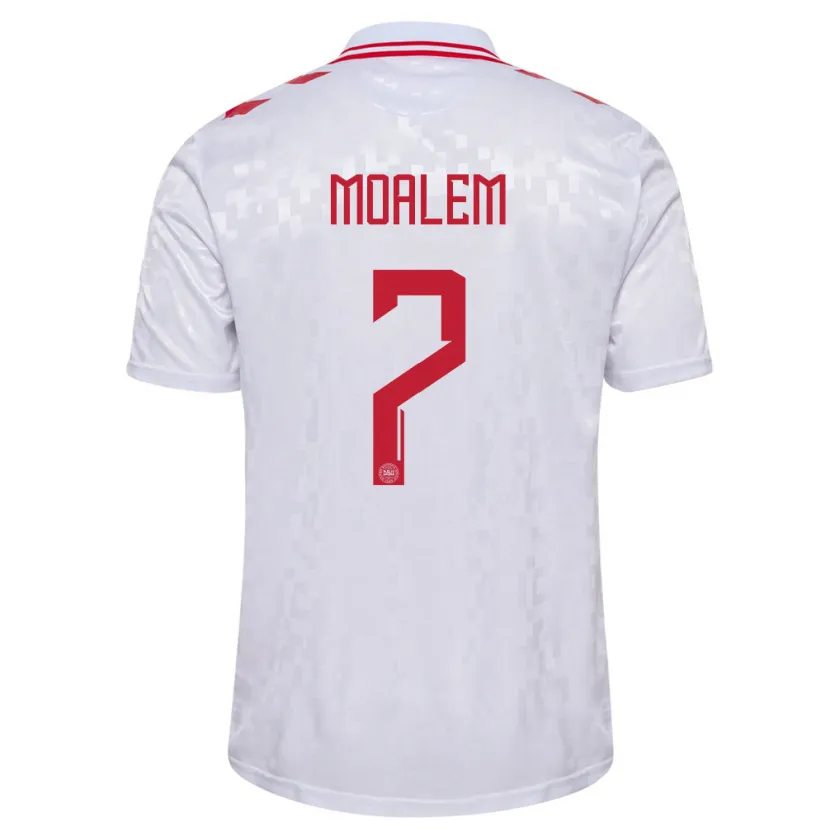 Danxen Heren Denemarken Jonathan Moalem #7 Wit Uitshirt Uittenue 24-26 T-Shirt