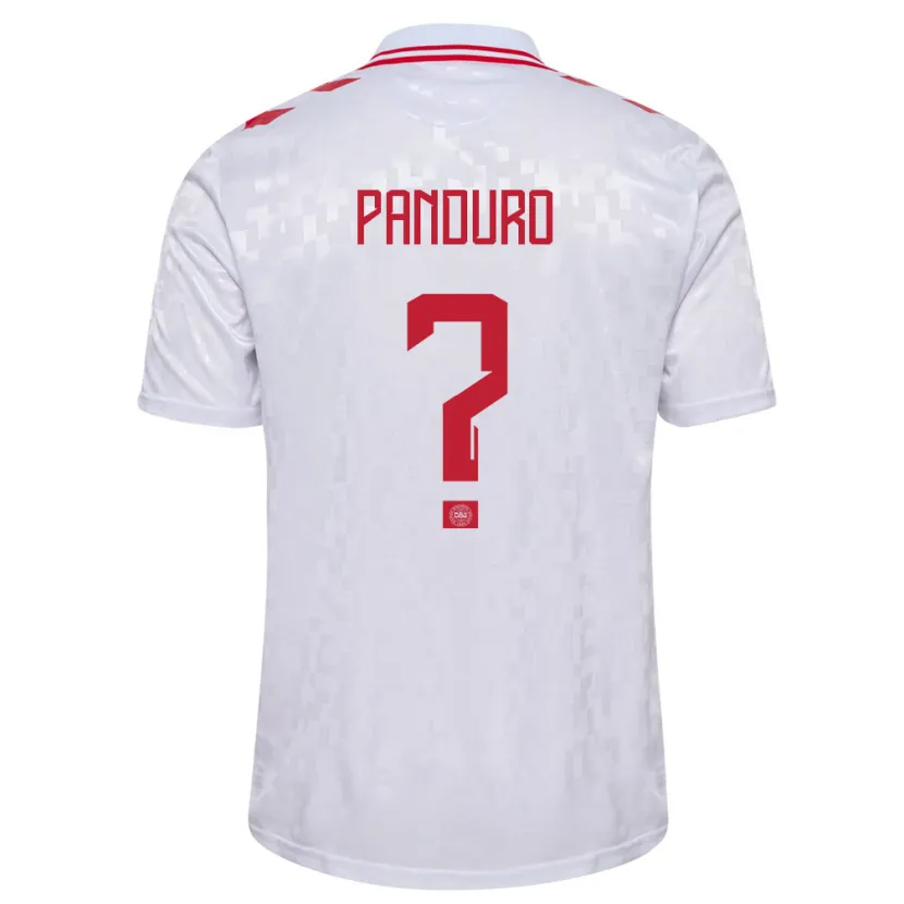 Danxen Heren Denemarken Tristan Panduro #0 Wit Uitshirt Uittenue 24-26 T-Shirt
