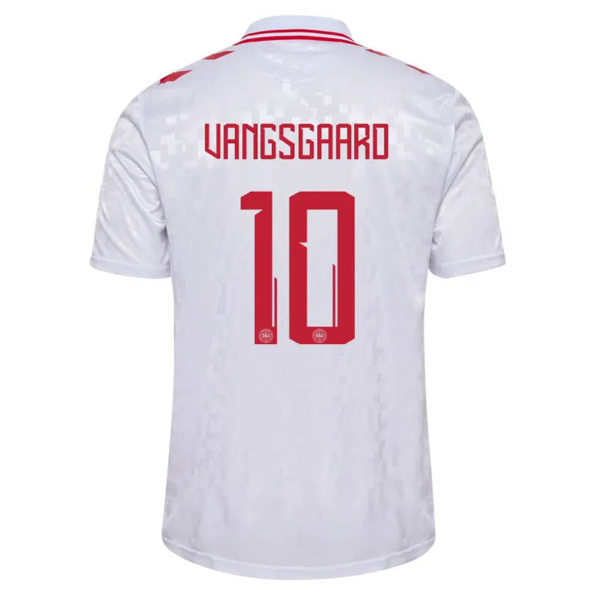 Danxen Heren Denemarken Amalie Vangsgaard #10 Wit Uitshirt Uittenue 24-26 T-Shirt