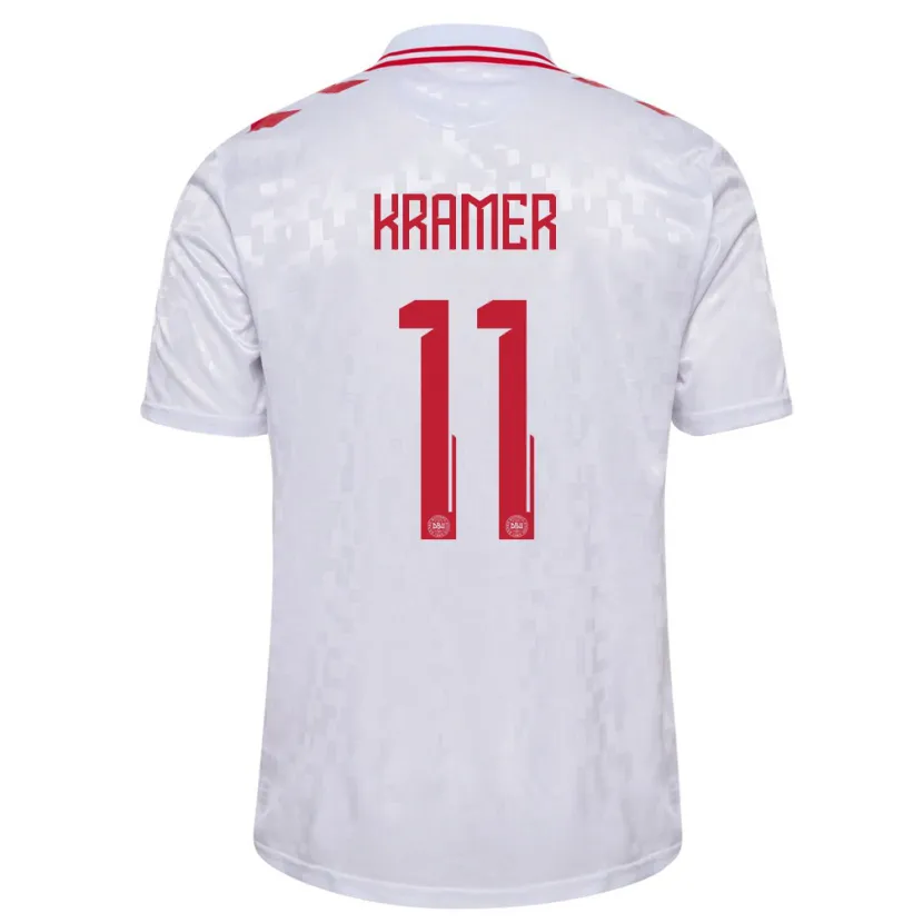 Danxen Heren Denemarken Cornelia Kramer #11 Wit Uitshirt Uittenue 24-26 T-Shirt