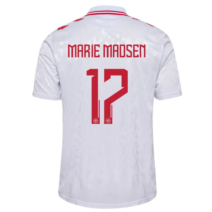 Danxen Heren Denemarken Rikke Marie Madsen #17 Wit Uitshirt Uittenue 24-26 T-Shirt