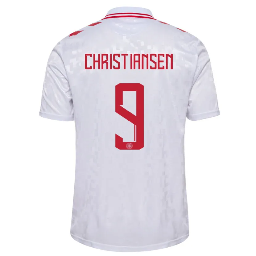 Danxen Heren Denemarken Nanna Christiansen #9 Wit Uitshirt Uittenue 24-26 T-Shirt
