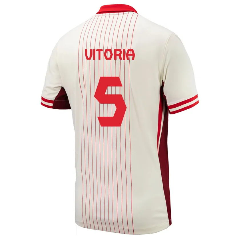 Danxen Heren Canada Steven Vitória #5 Wit Uitshirt Uittenue 24-26 T-Shirt