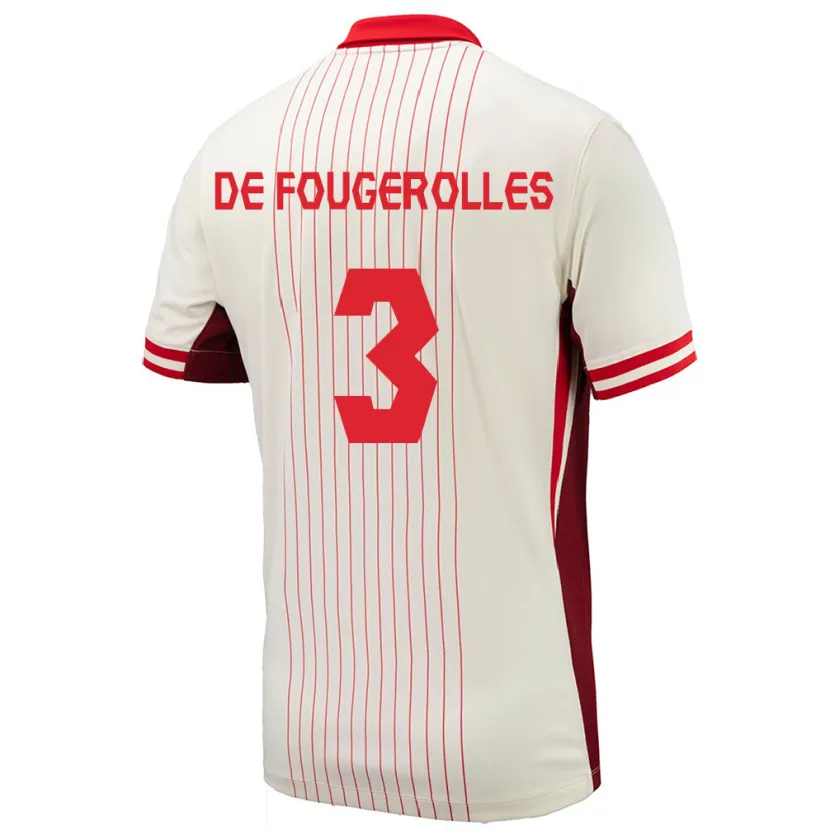 Danxen Heren Canada Luc De Fougerolles #3 Wit Uitshirt Uittenue 24-26 T-Shirt