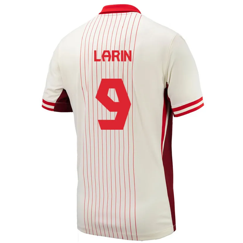 Danxen Heren Canada Cyle Larin #9 Wit Uitshirt Uittenue 24-26 T-Shirt