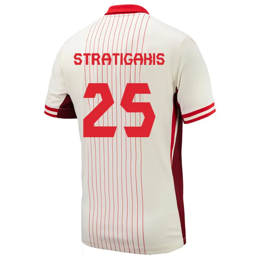 Danxen Heren Canada Sarah Stratigakis #25 Wit Uitshirt Uittenue 24-26 T-Shirt