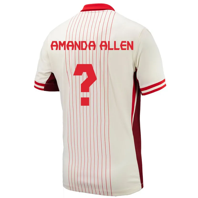 Danxen Heren Canada Amanda Allen #0 Wit Uitshirt Uittenue 24-26 T-Shirt